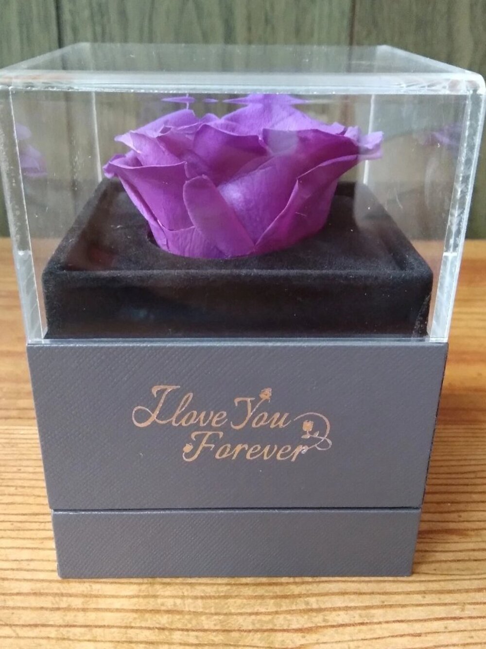 Eternal Rose Gift Box & Heart Necklace "I Love You Forever" - Minor Wear